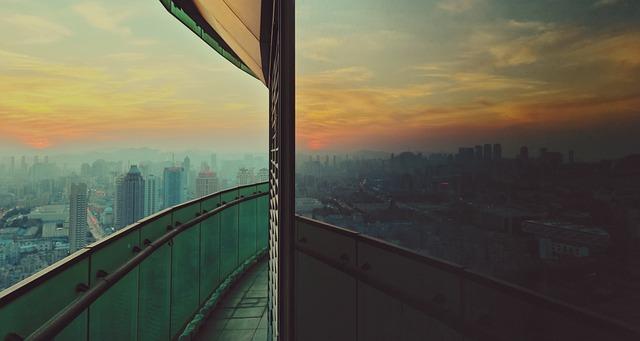 building, balcony, city